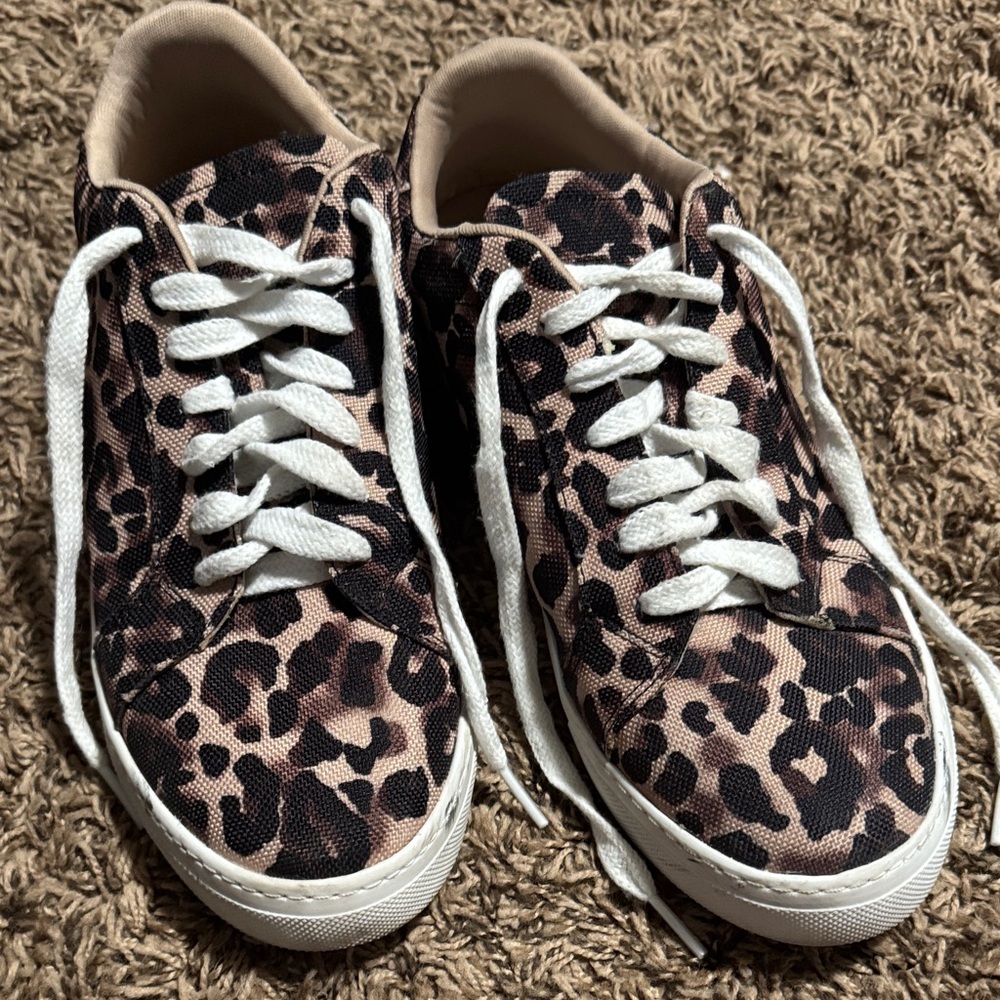 Steve Madden Leopard Print Sneakers with White Laces